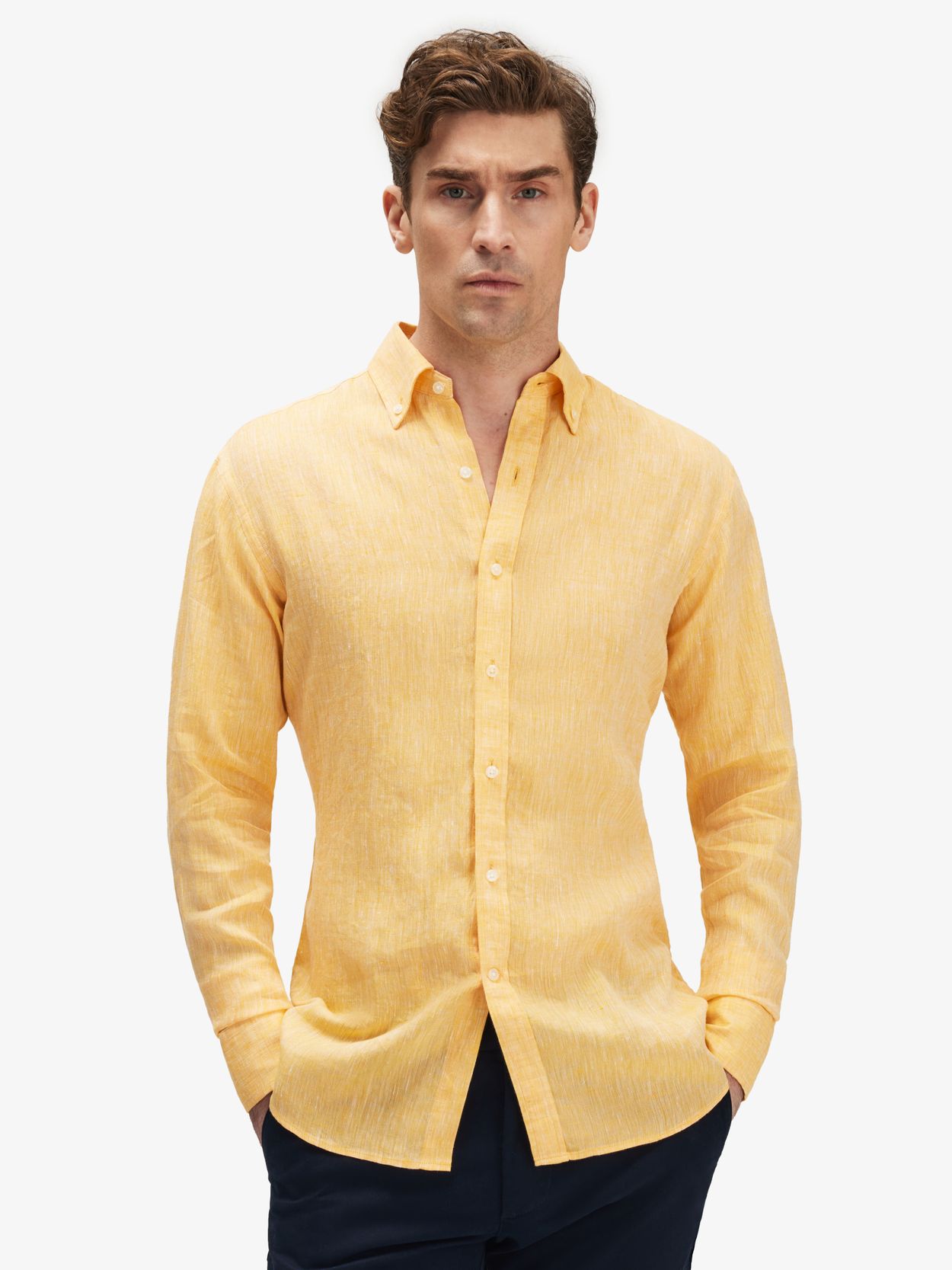 Orange Linen Shirt