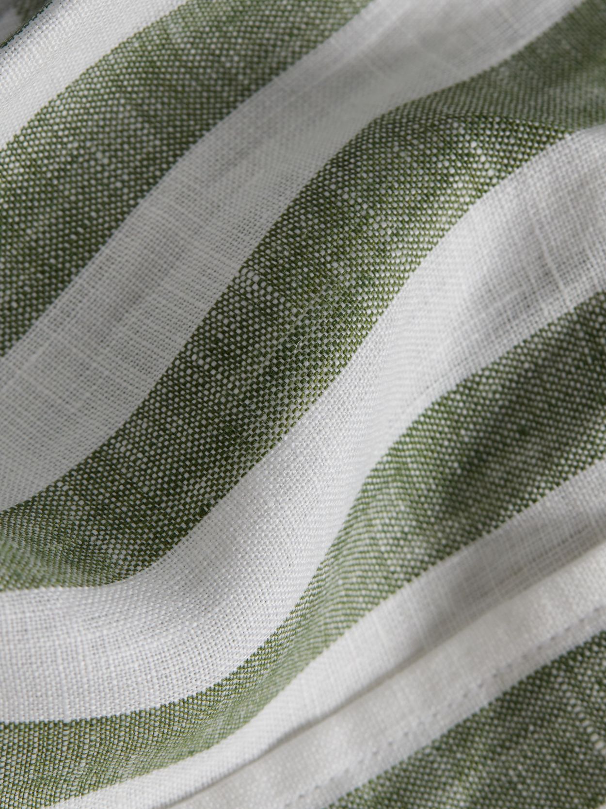Green Block Striped Linen Shirt