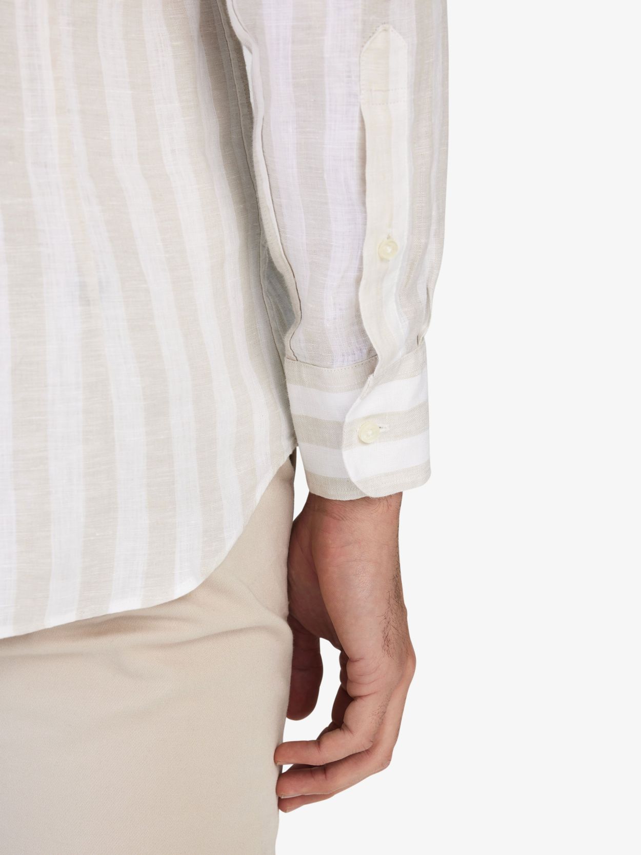 Block Striped Linen Shirt - Buy online | John Henric