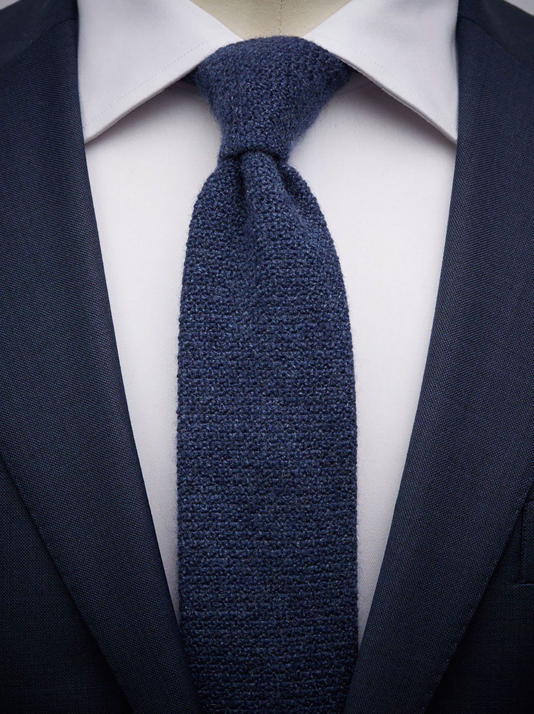 Blue Knitted Cashmere Tie