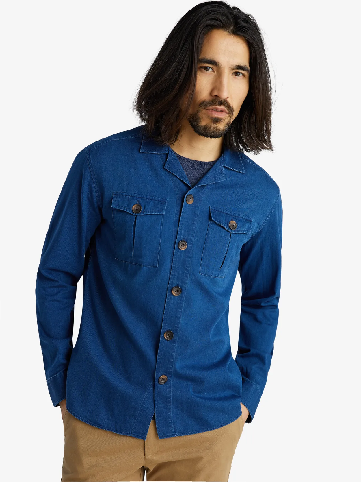 Blaues Overshirt