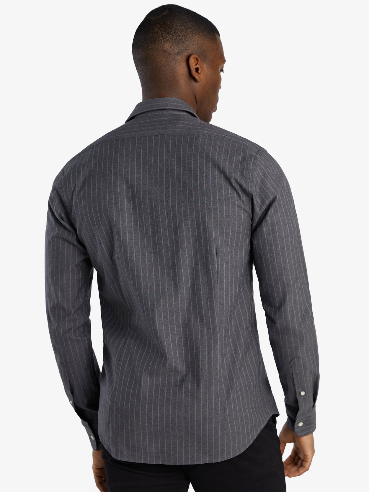 Grey Striped Zipper Shirt