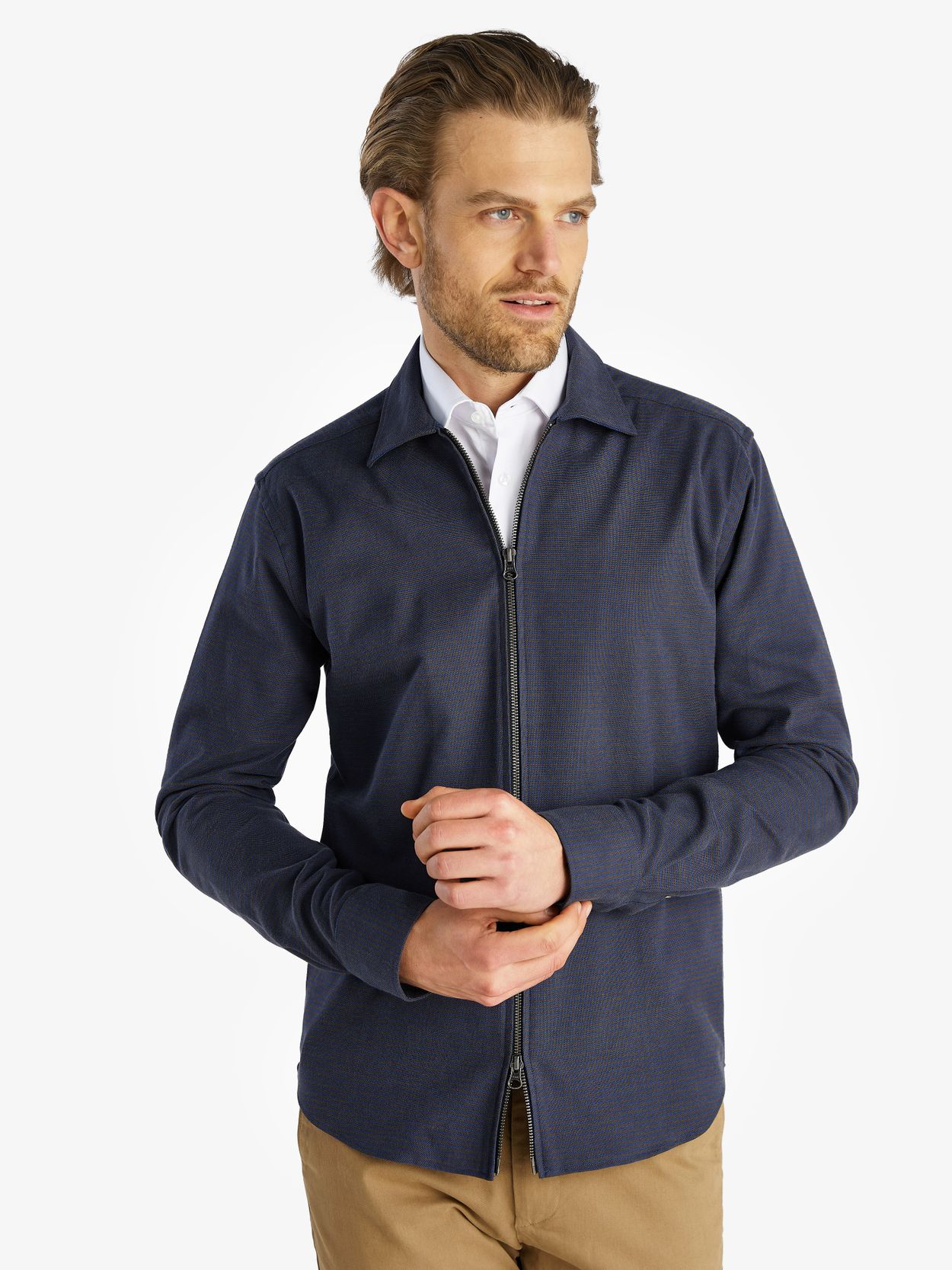 Zipper best sale dress shirt