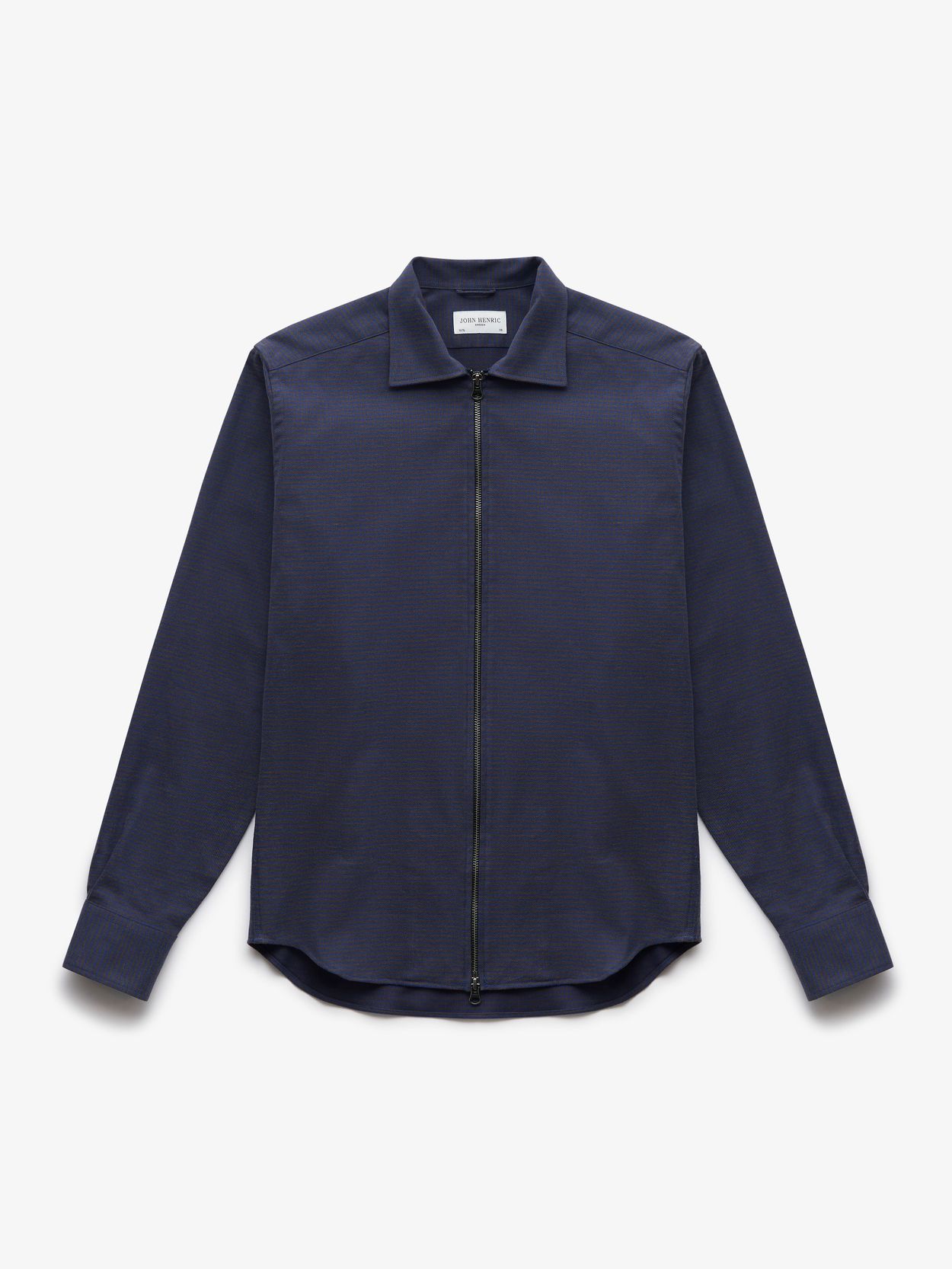 Blue & Brown Checked Zipper Shirt
