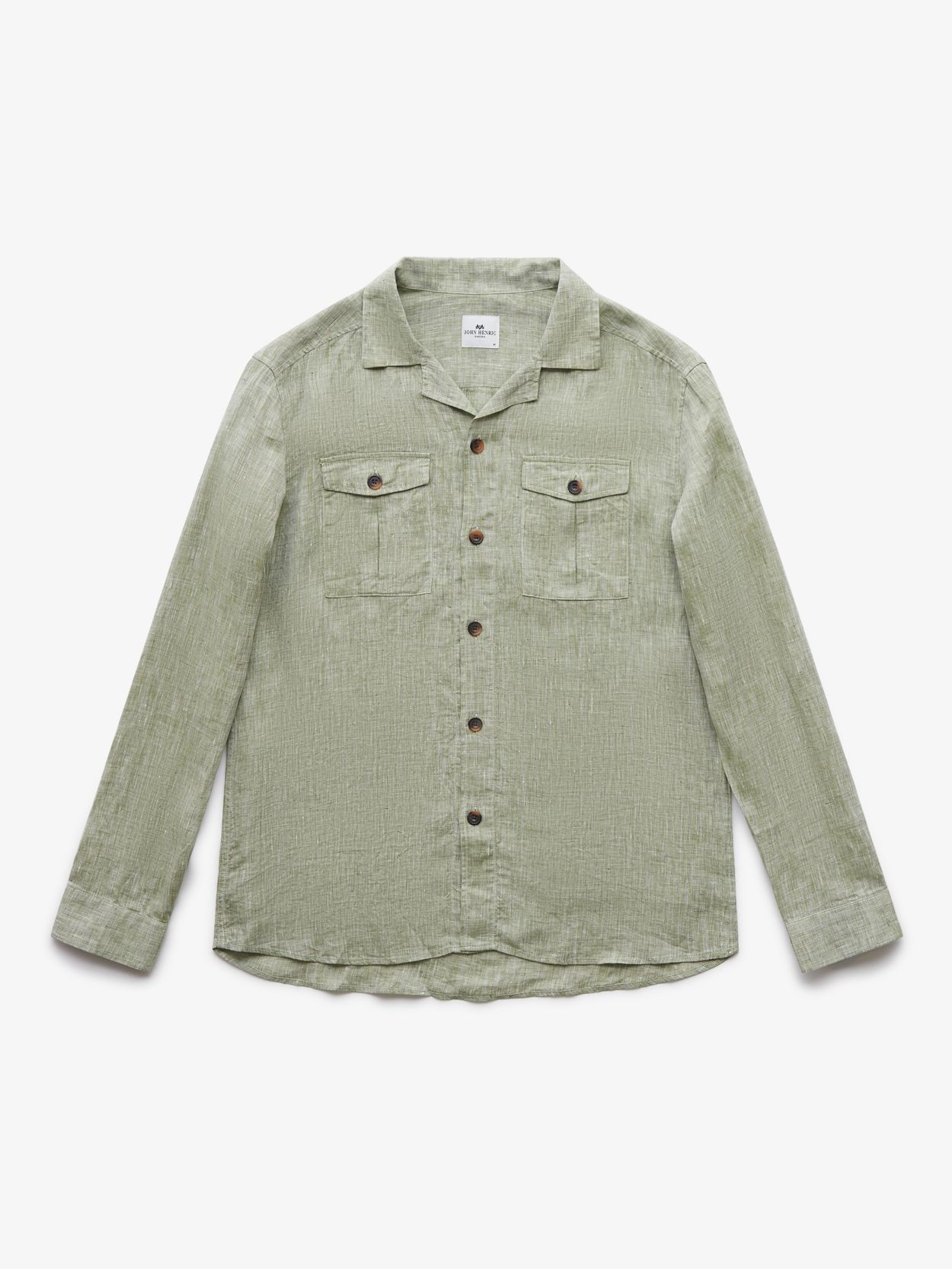 Regular linen overshirt - GOTS/Vegan - Yarndyed - Light feather gray