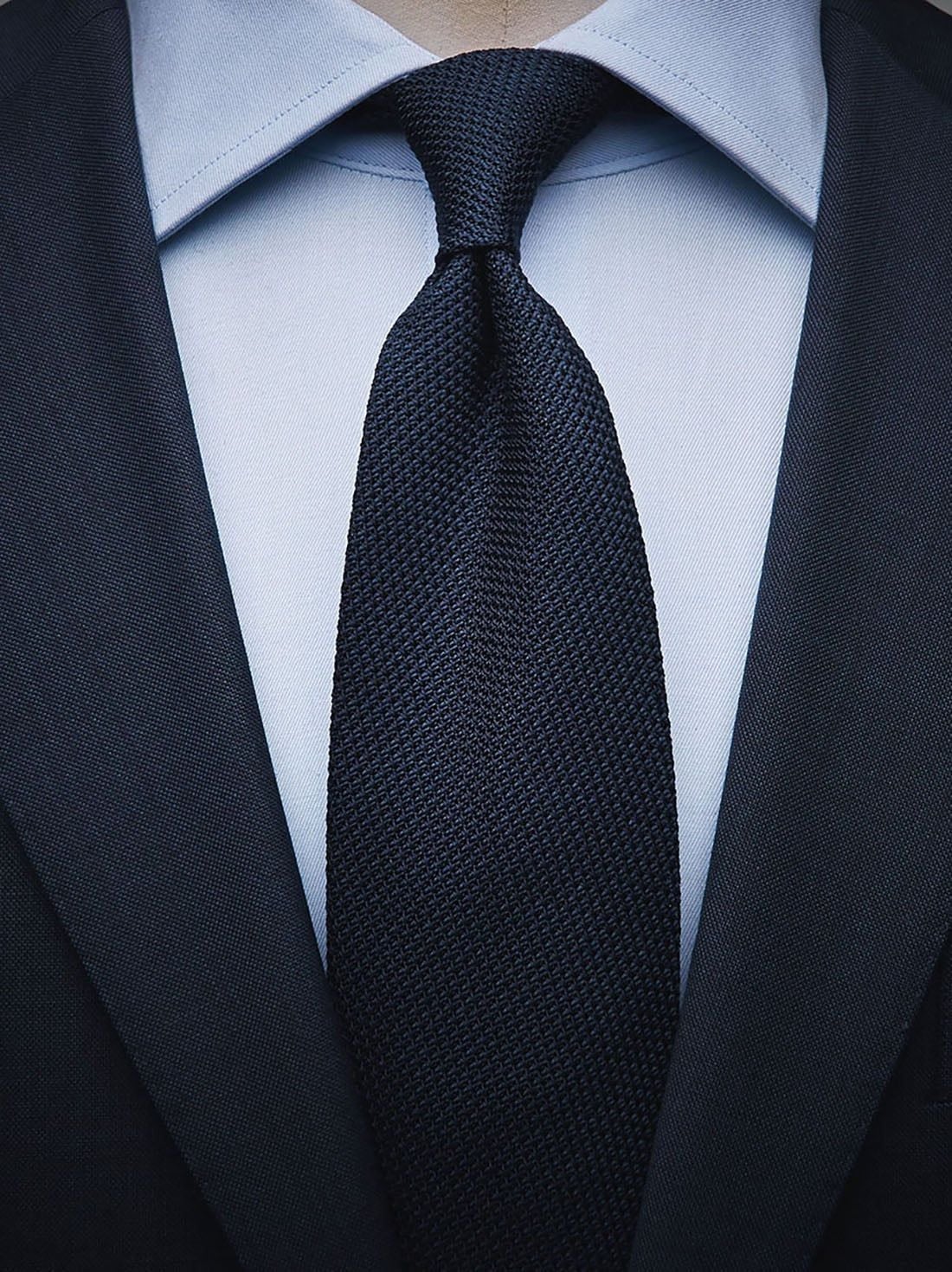 Dark Blue Grenadine Tie - Men's grenadine ties - Buy online | John