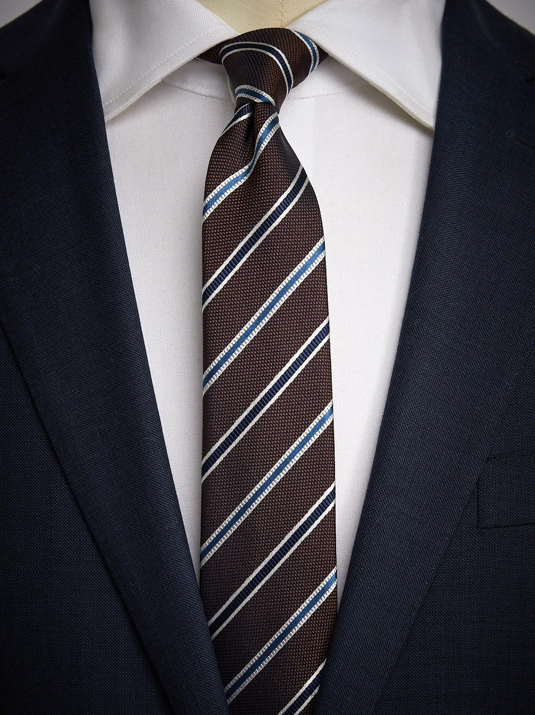 Brown & Blue Tie Striped