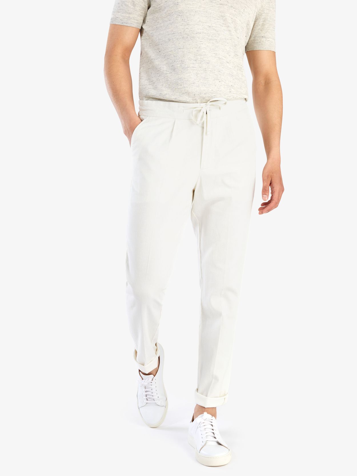 Off White Linen Trousers Marquise