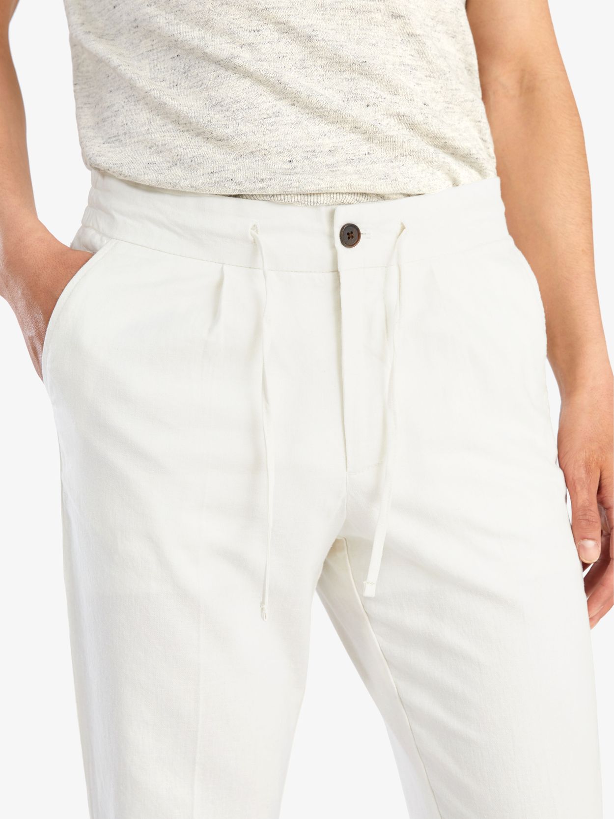 Off White Linen Trousers Marquise