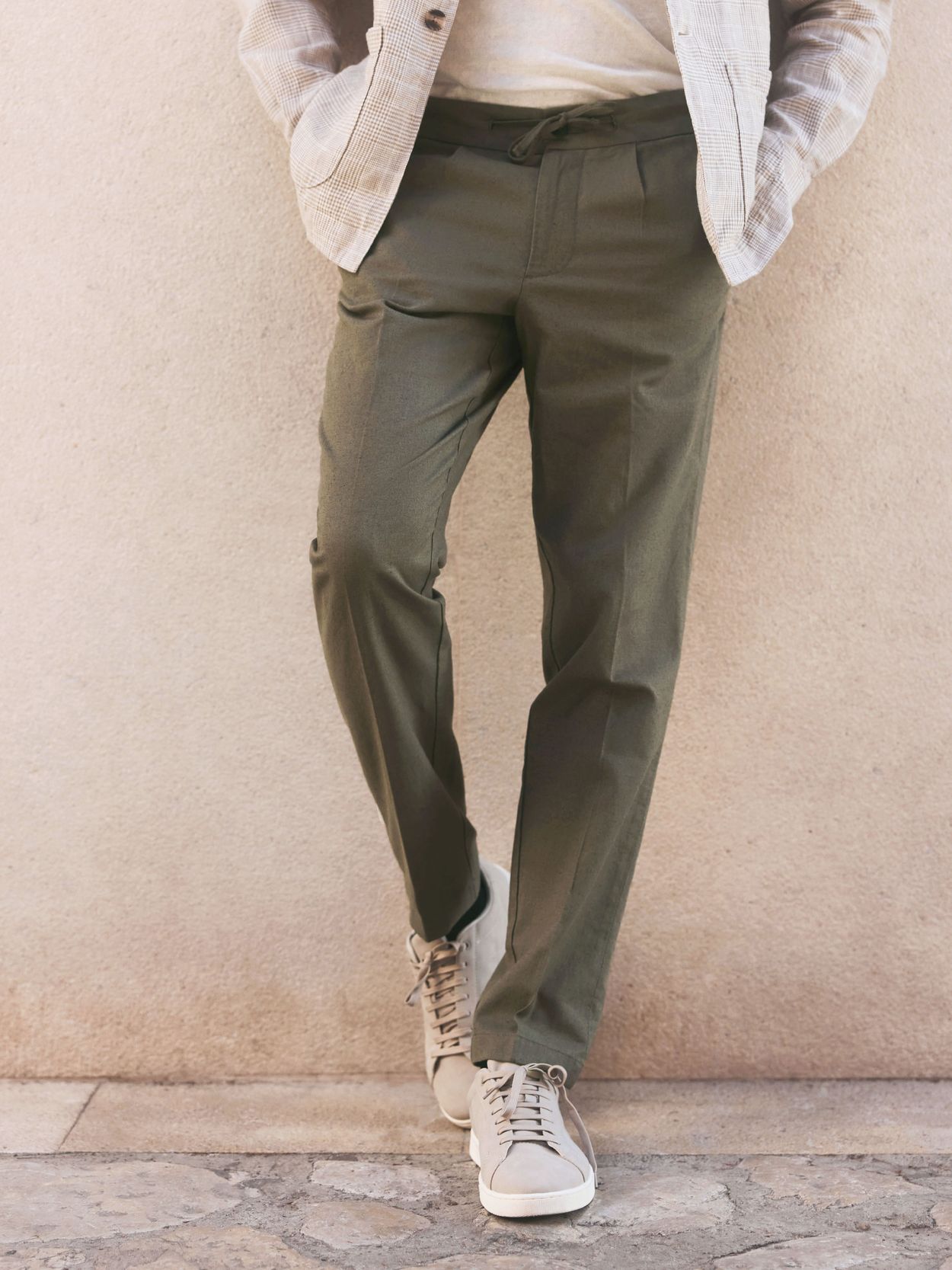 Green Linen Trousers Marquise