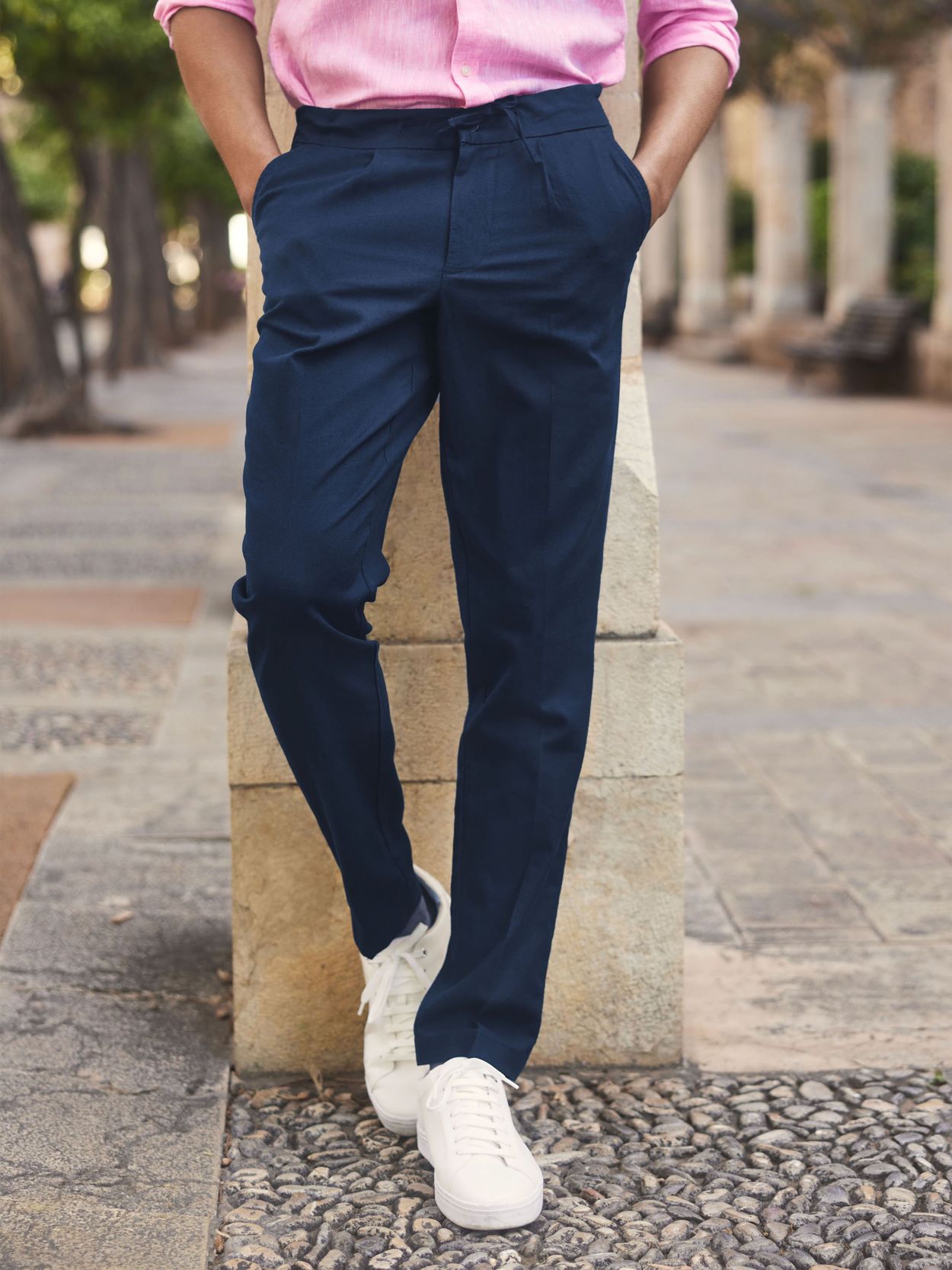Blue Linen Trousers Marquise