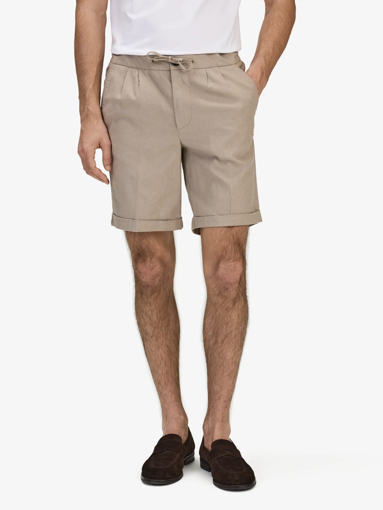 Taupe Shorts Linen Cotton