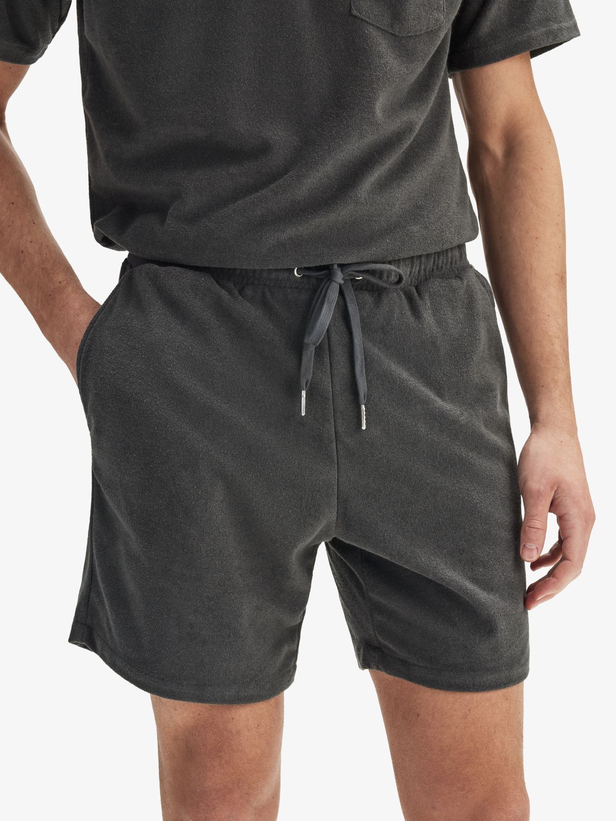 Terry Cotton Shorts Half Pant For Men - Ash