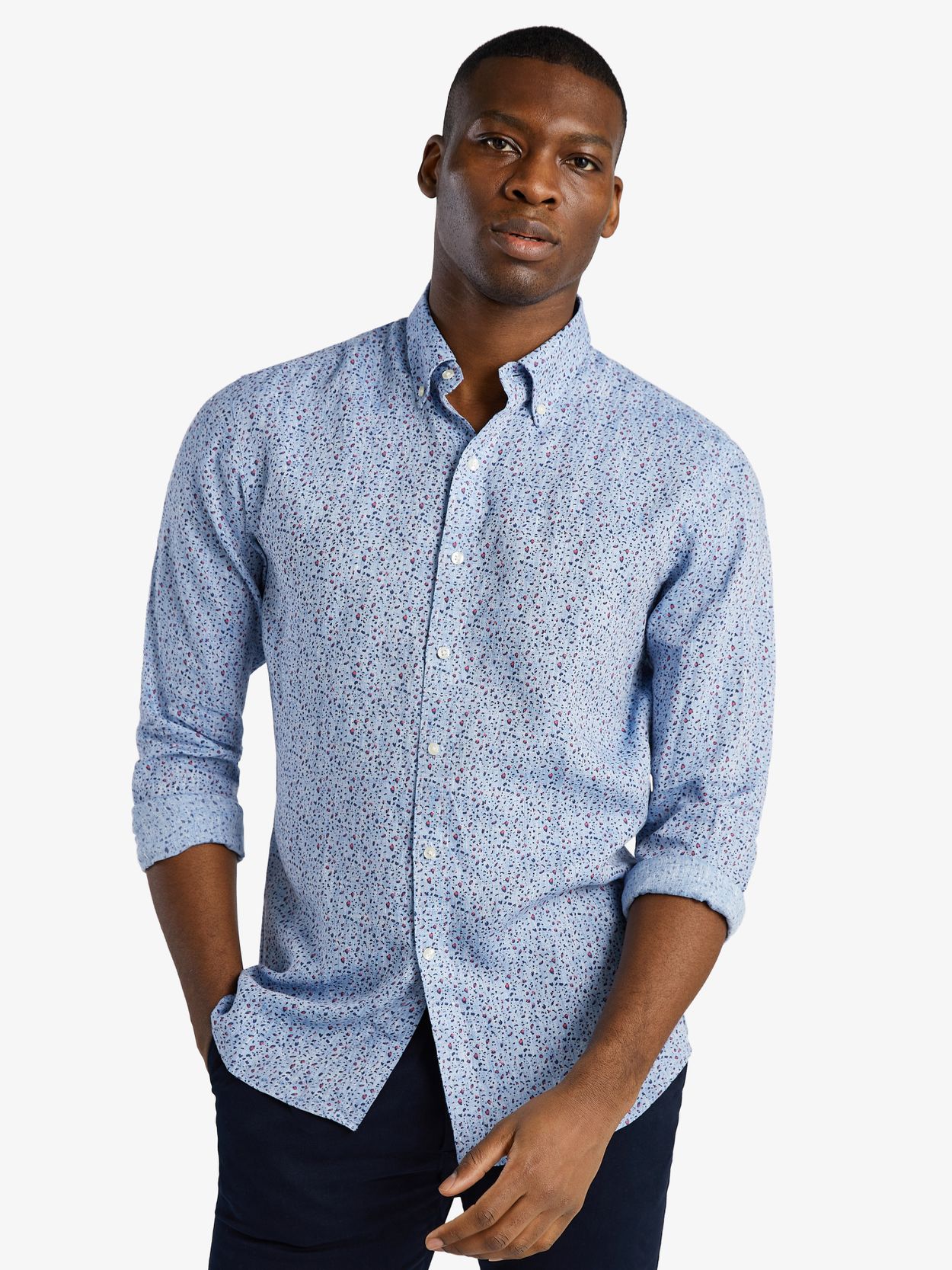 Blue Print Linen Shirt
