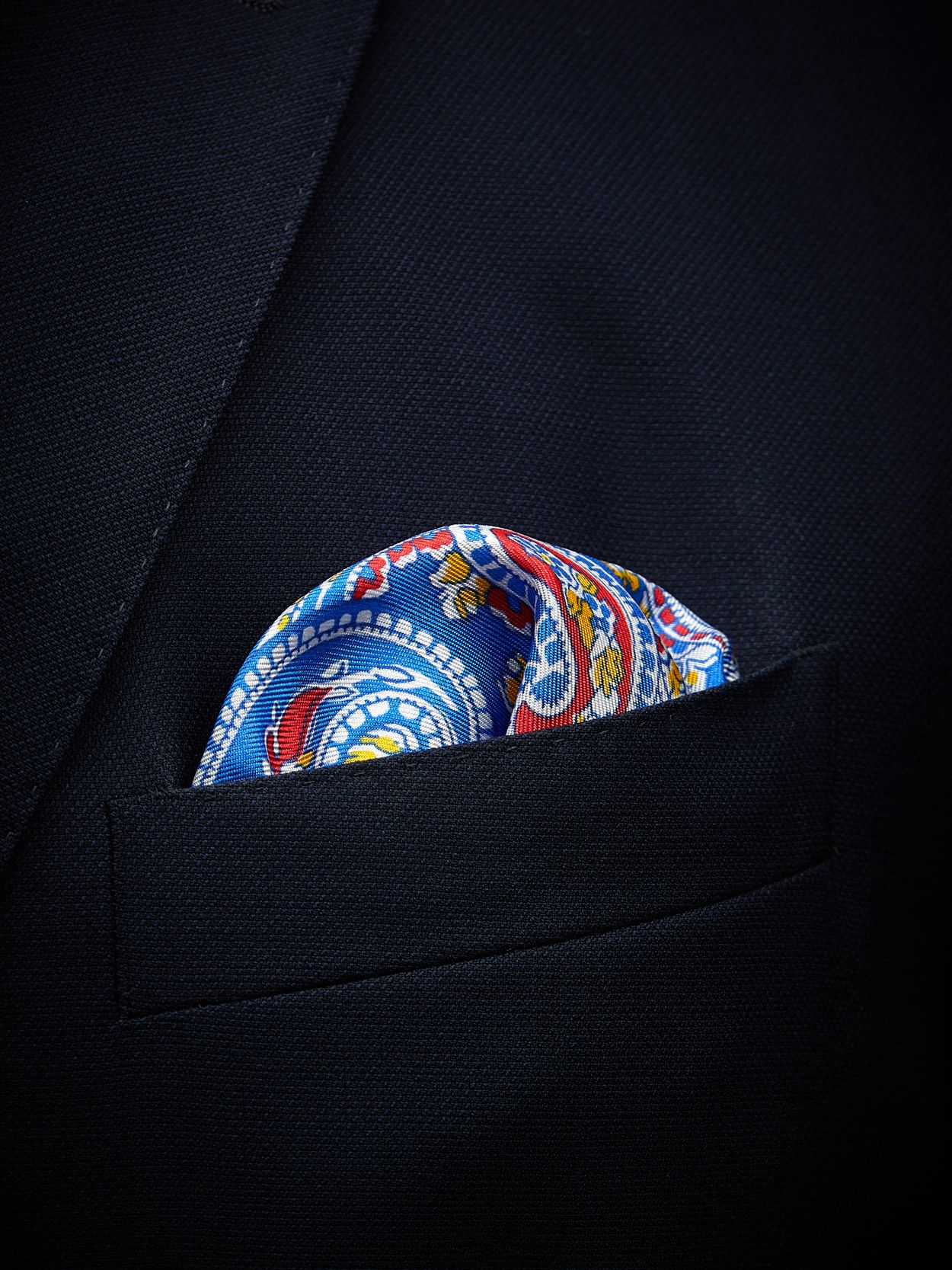 Blue Pocket Square Paisley