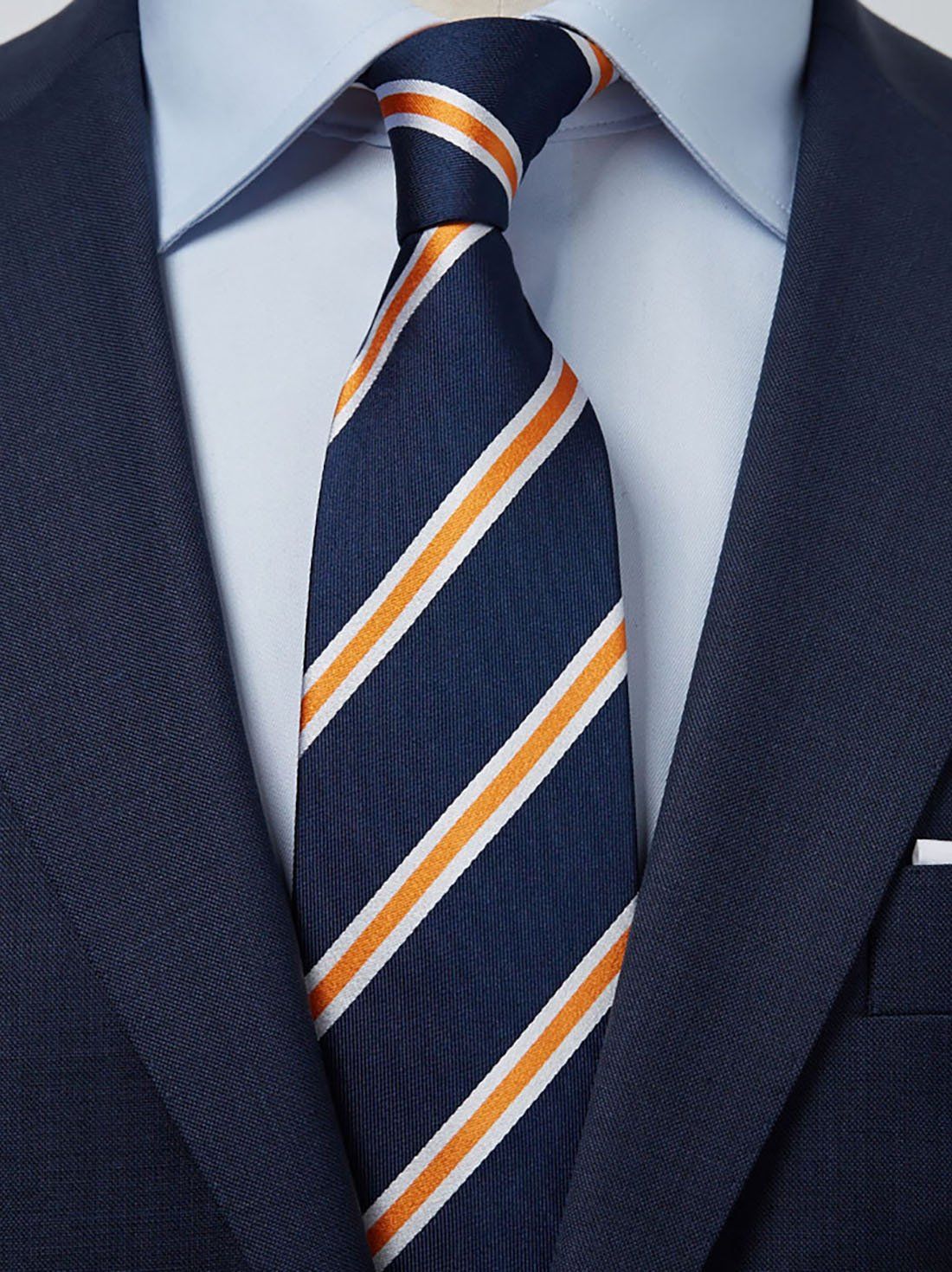 Blue & Orange Tie Striped