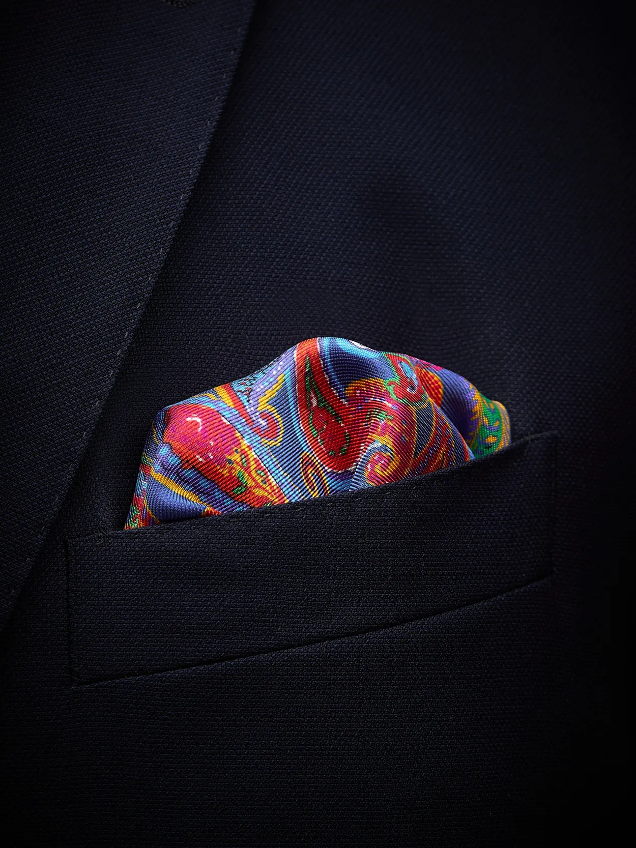 Purple Pocket Square Paisley