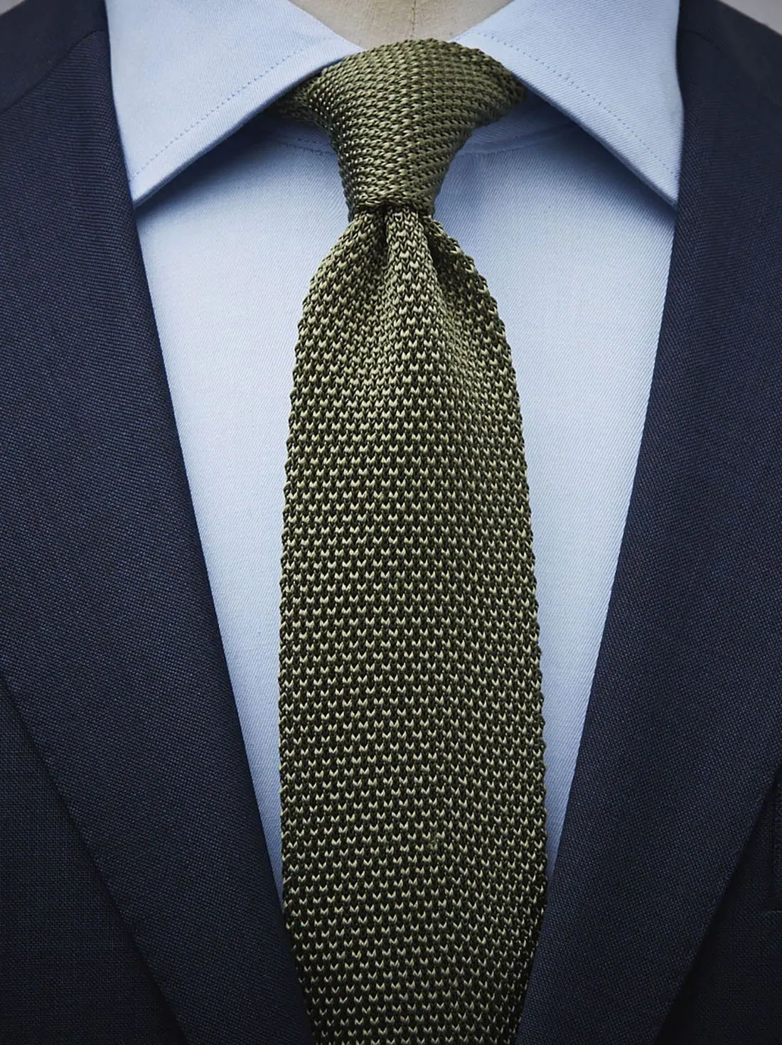 Olive Green Knitted Tie