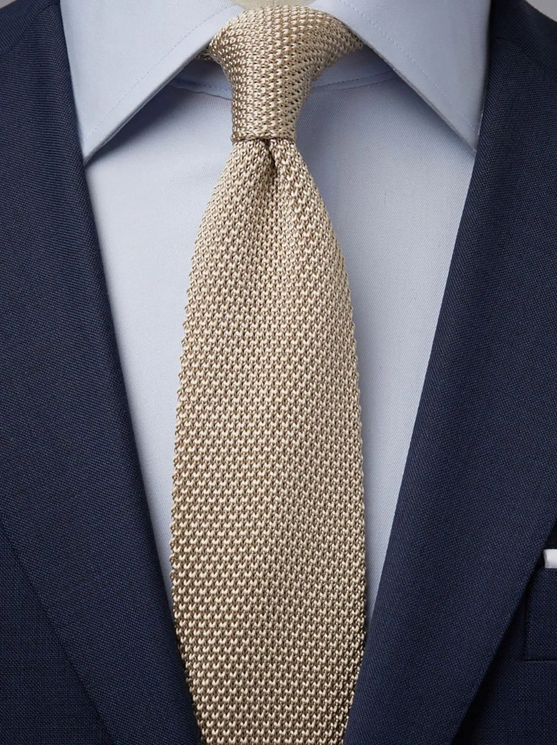 Beige Knitted Tie