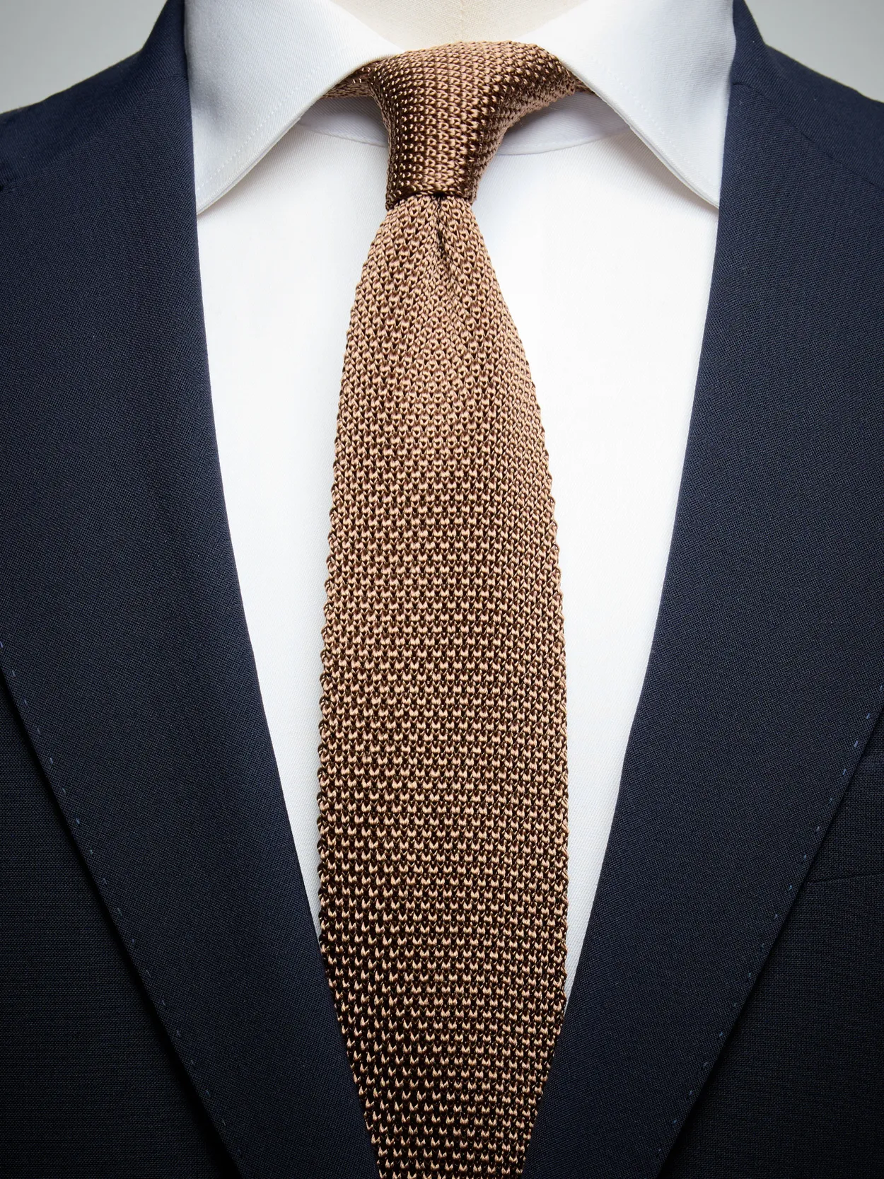 Mid Brown Knitted Tie