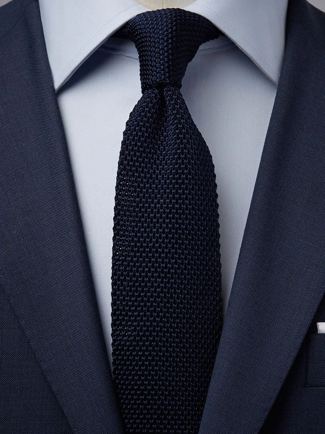 Dark Blue Knitted Tie