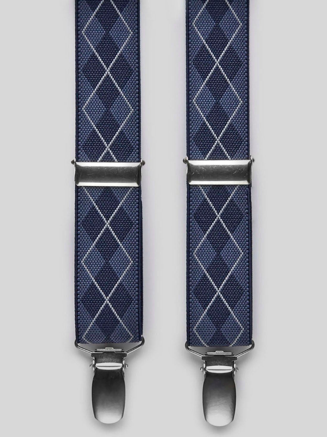 Blue Suspenders Checked 