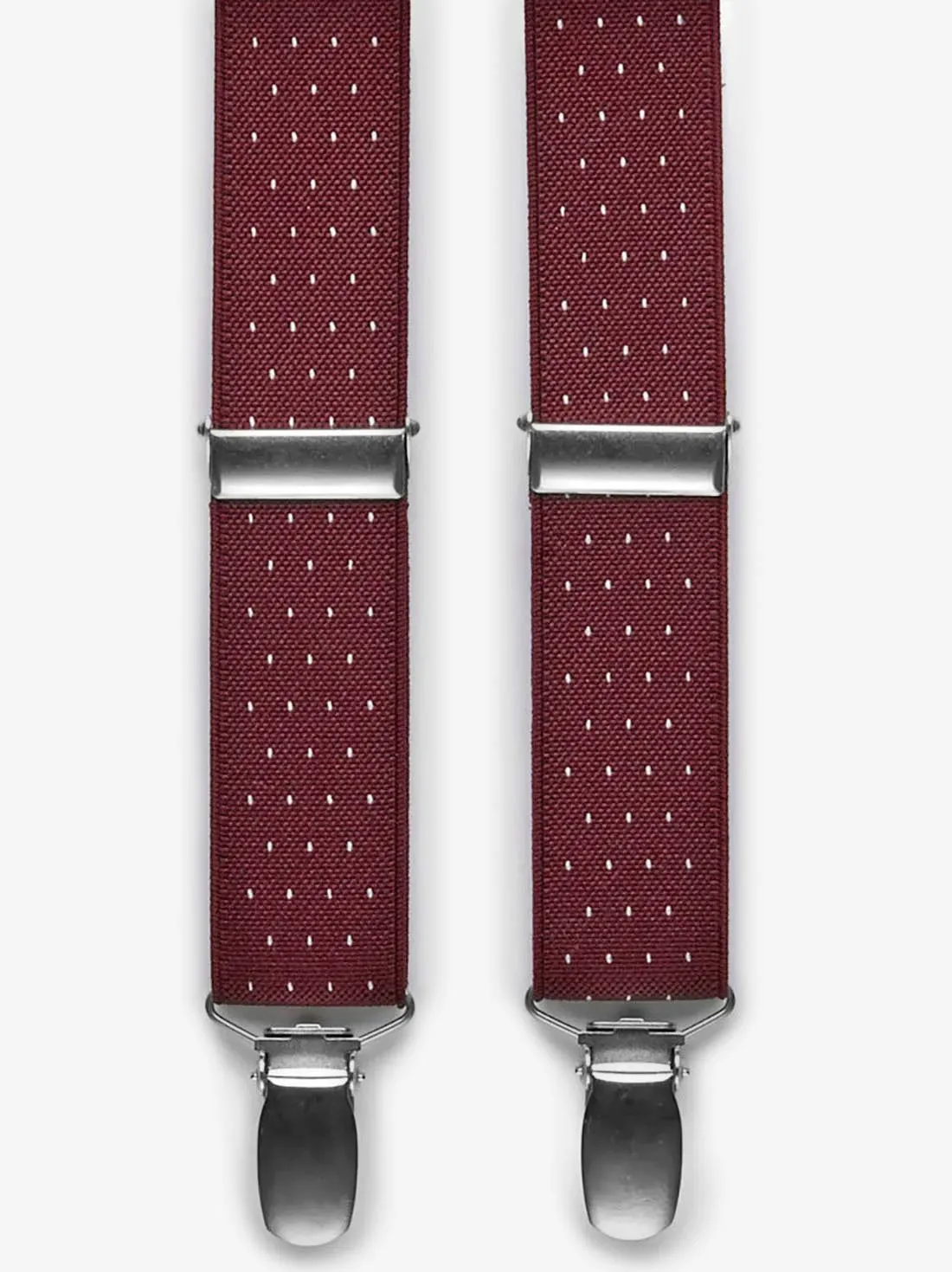 Burgundy Suspenders Dot