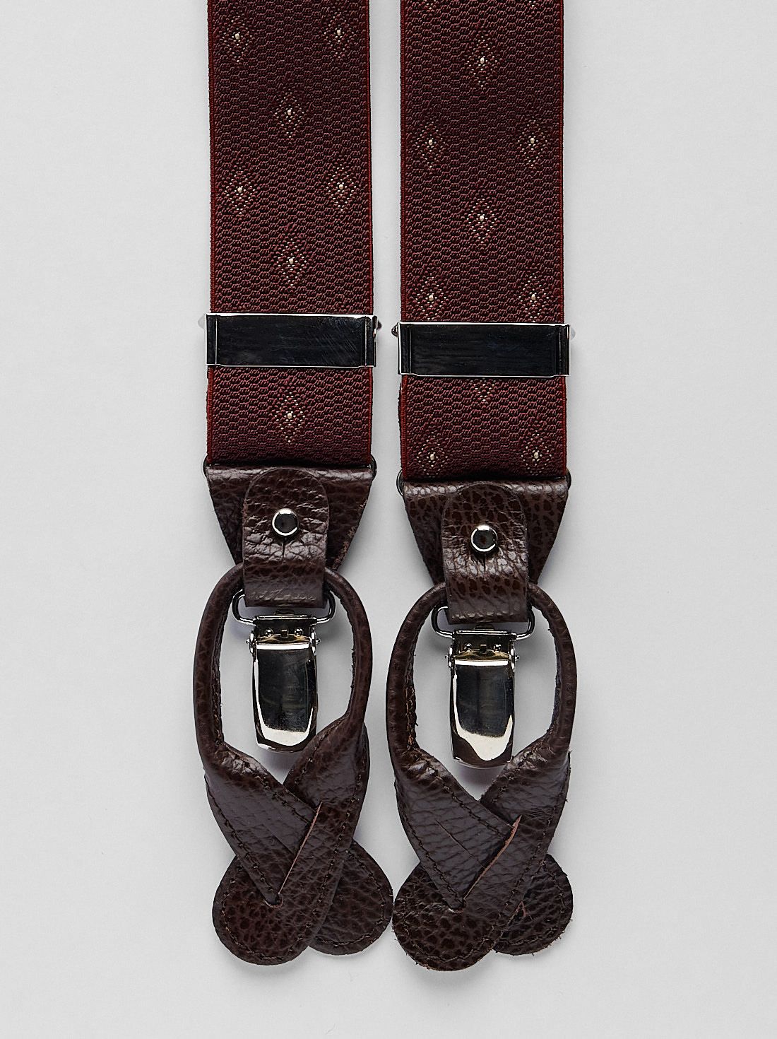 Burgundy Leather Suspenders