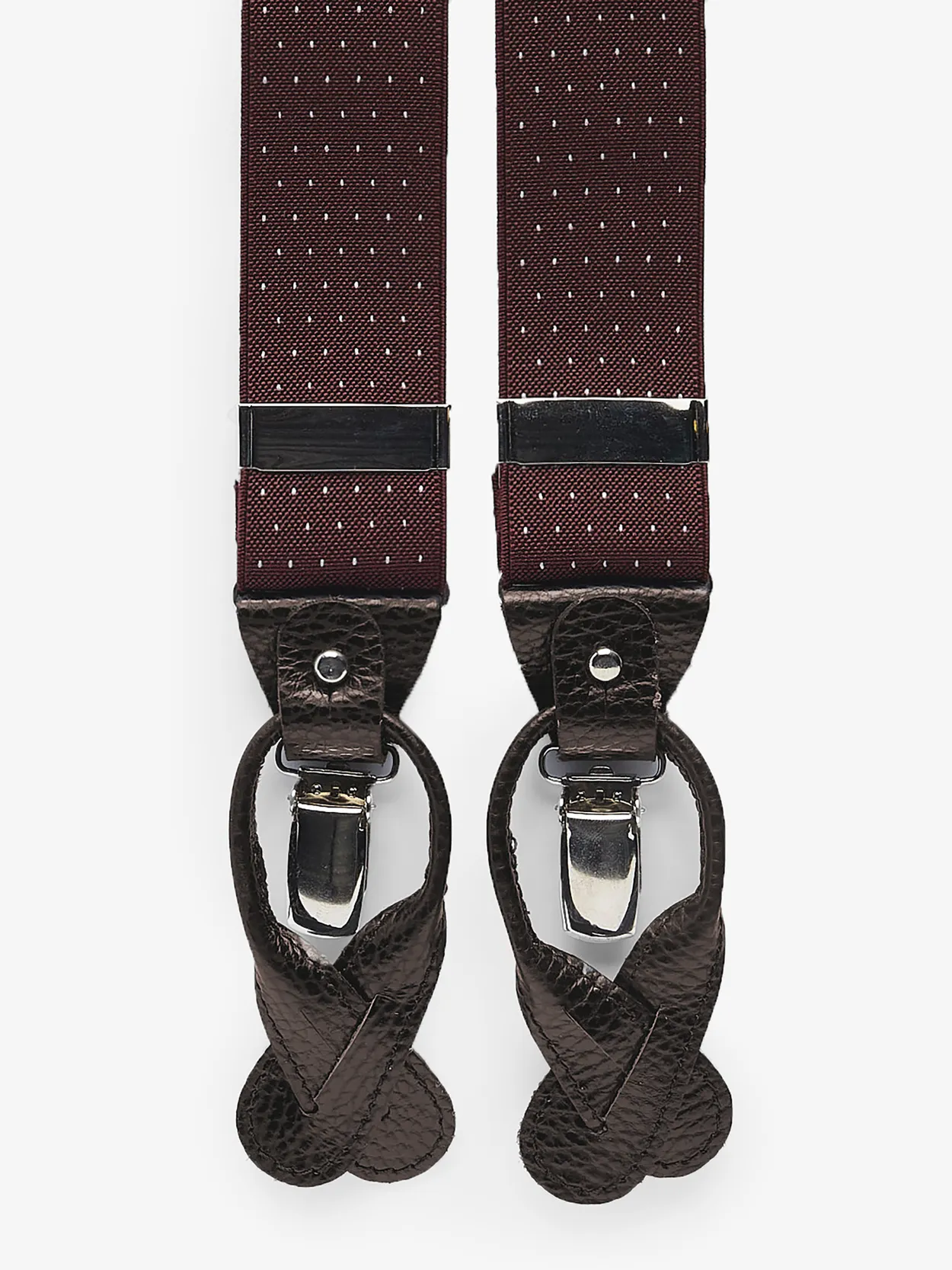 Burgundy Leather Suspenders