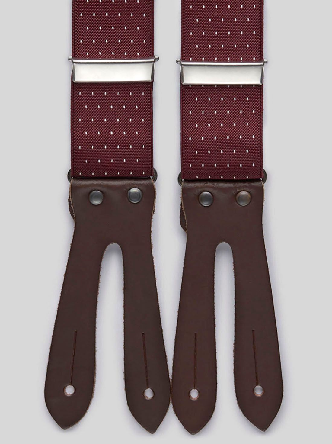 Burgundy Leather Suspenders