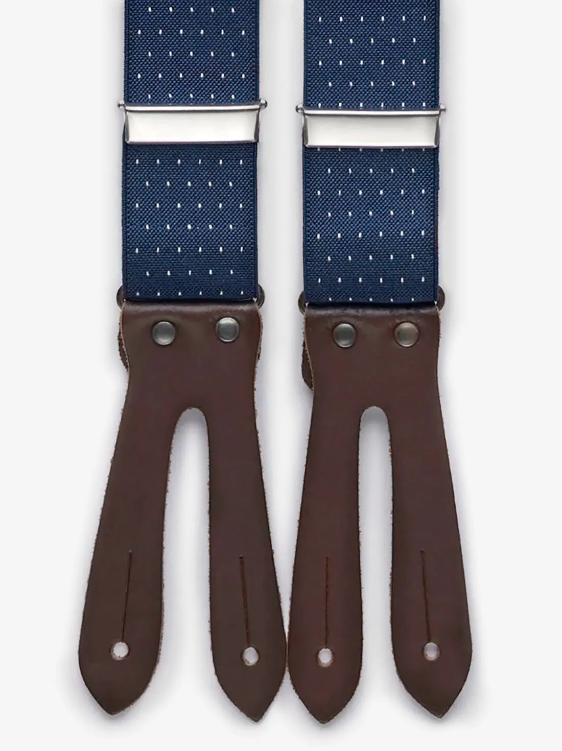 Blue Leather Suspenders