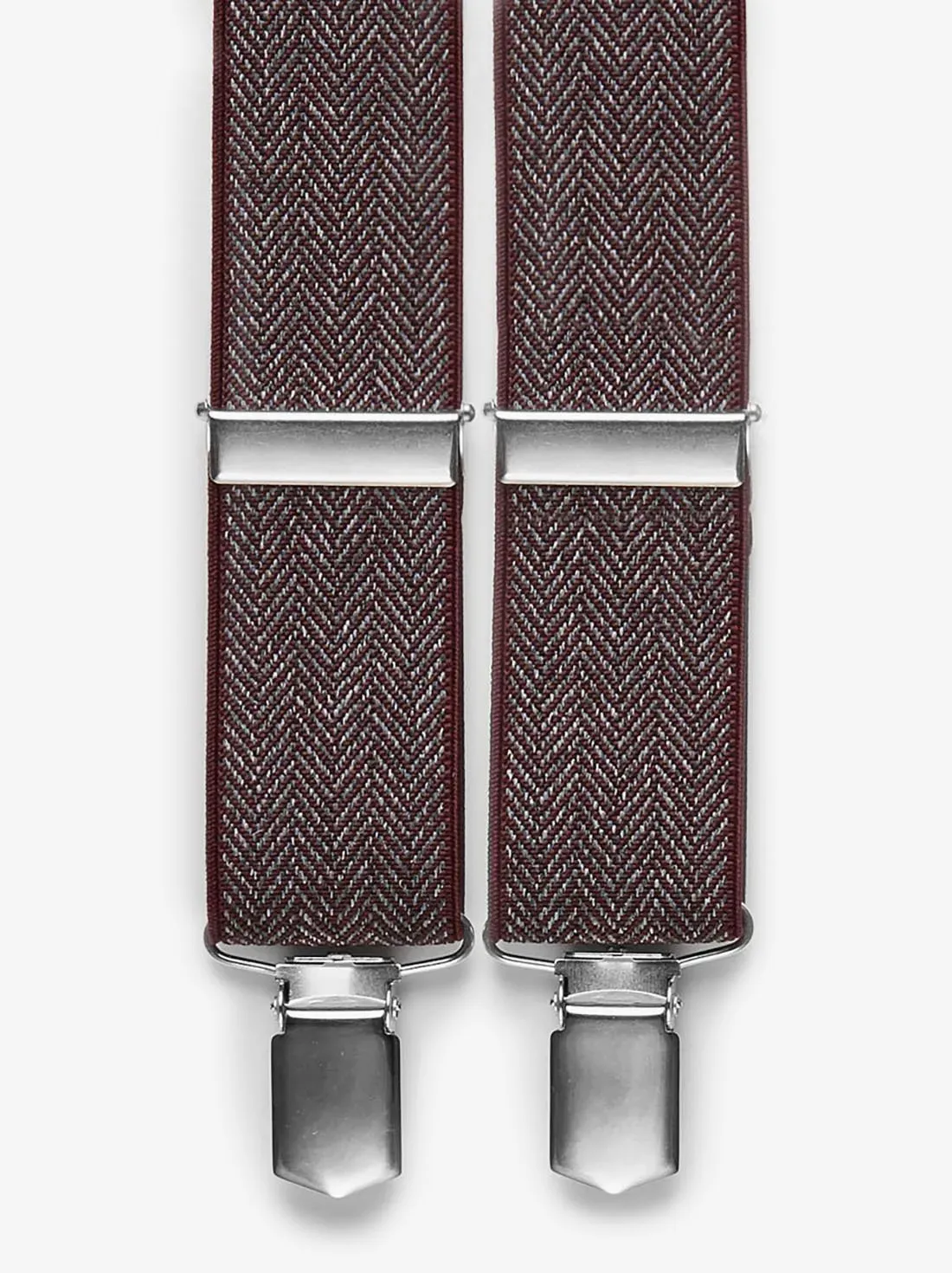 Burgundy Suspenders Herringbone