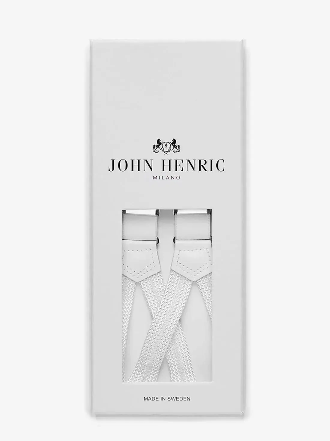 White Suspenders Formal - Men's suspenders in silk & leather - Buy