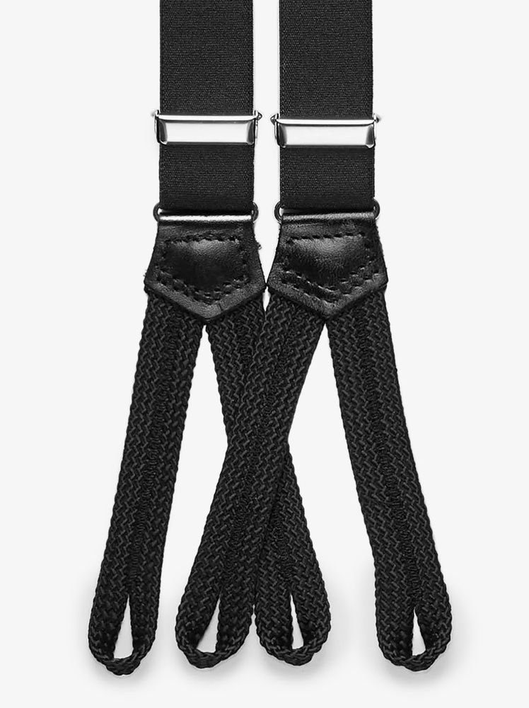 Bretelles en cuir à six clips Accessoires de garçons d'honneur | CA