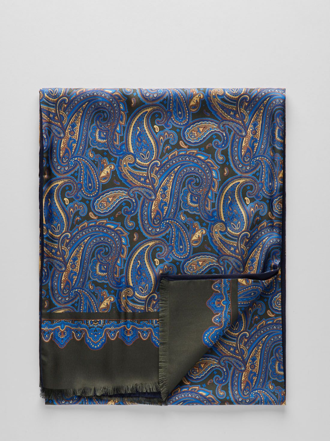 Green Wool & Silk Scarf 