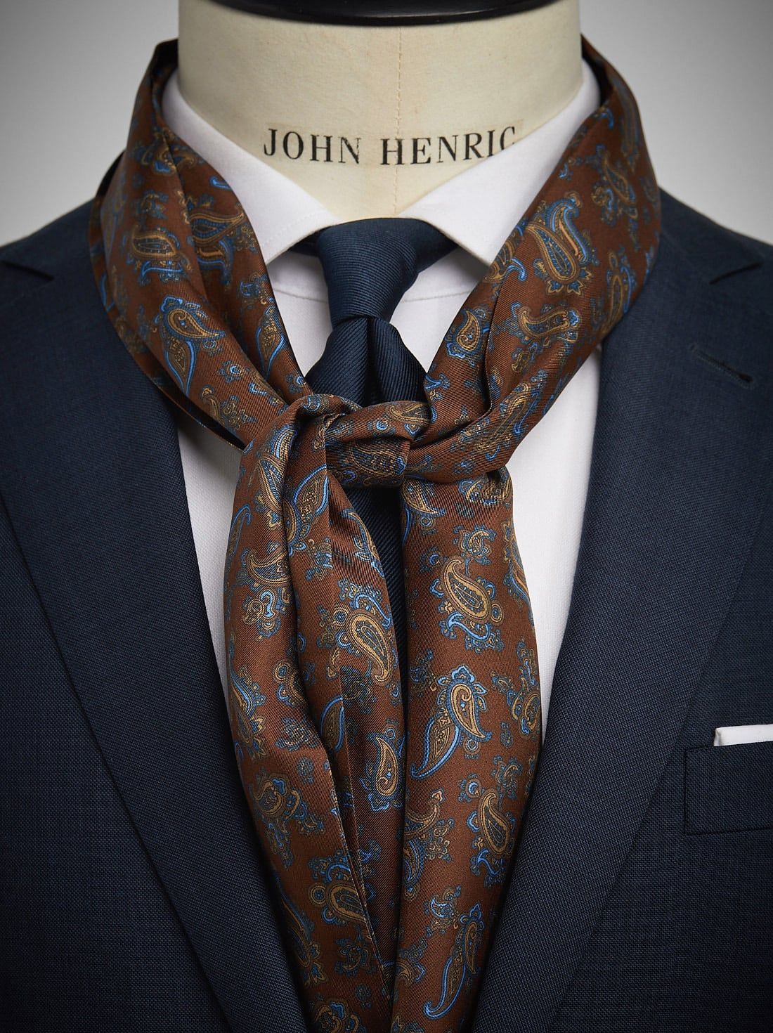 Brown Silk Scarf Paisley