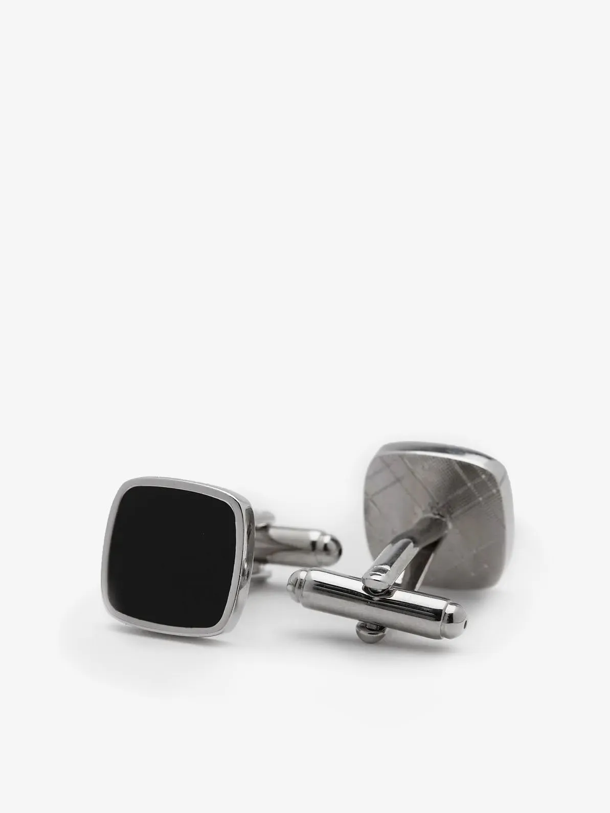 Black & Silver Cufflinks Square