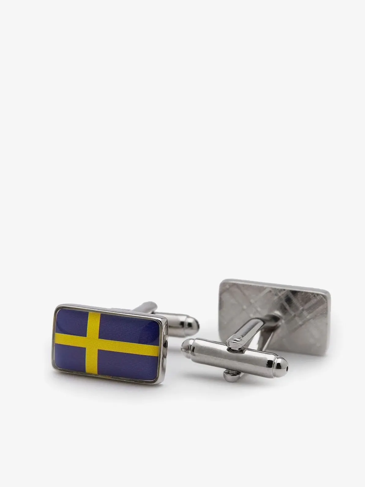Blå Manschettknappar Sverigeflagga