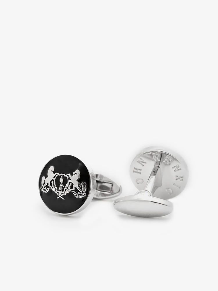 Black & Silver Cufflinks Motif