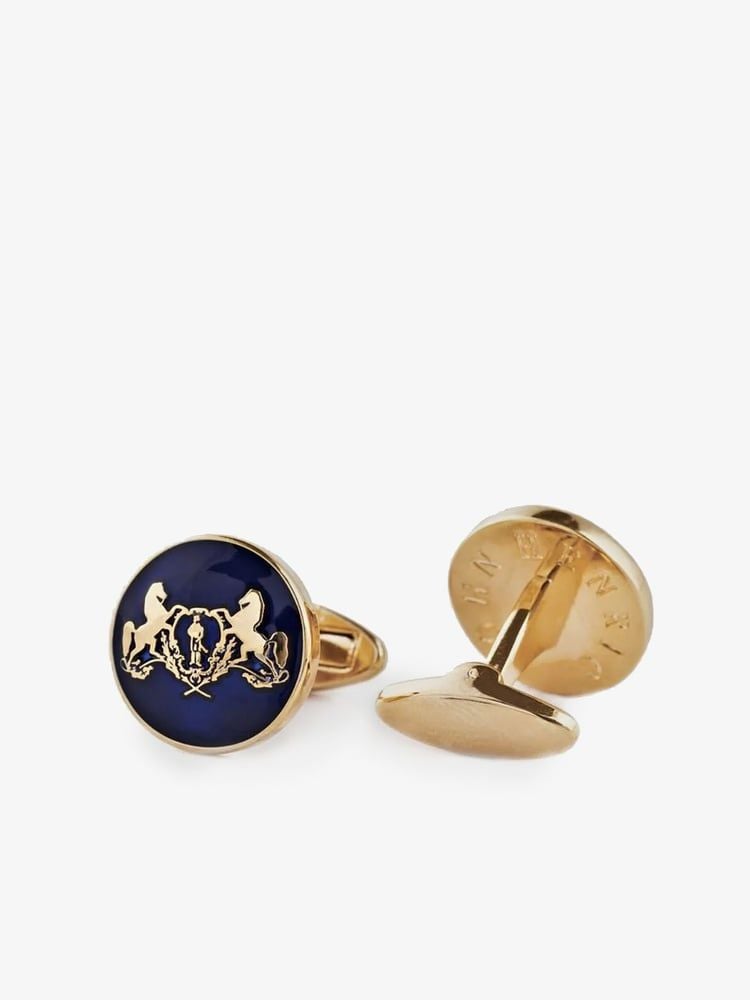 Dark Blue & Gold Cufflinks Motif