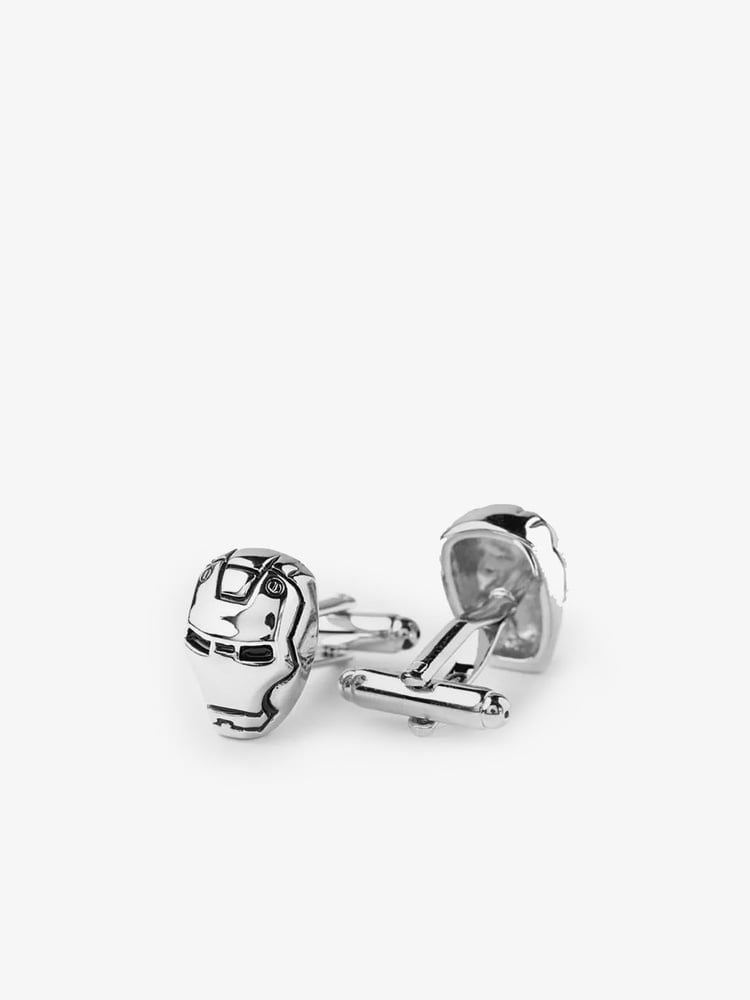 Boutons de manchette argentés Iron Man