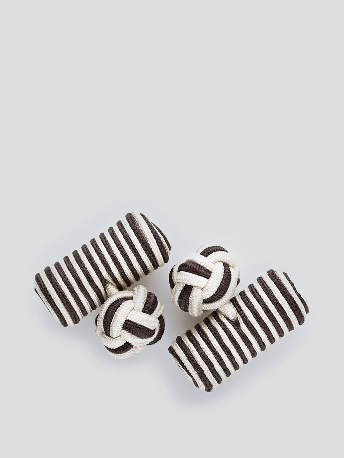 Brown & White Silk Knots Cylinder 