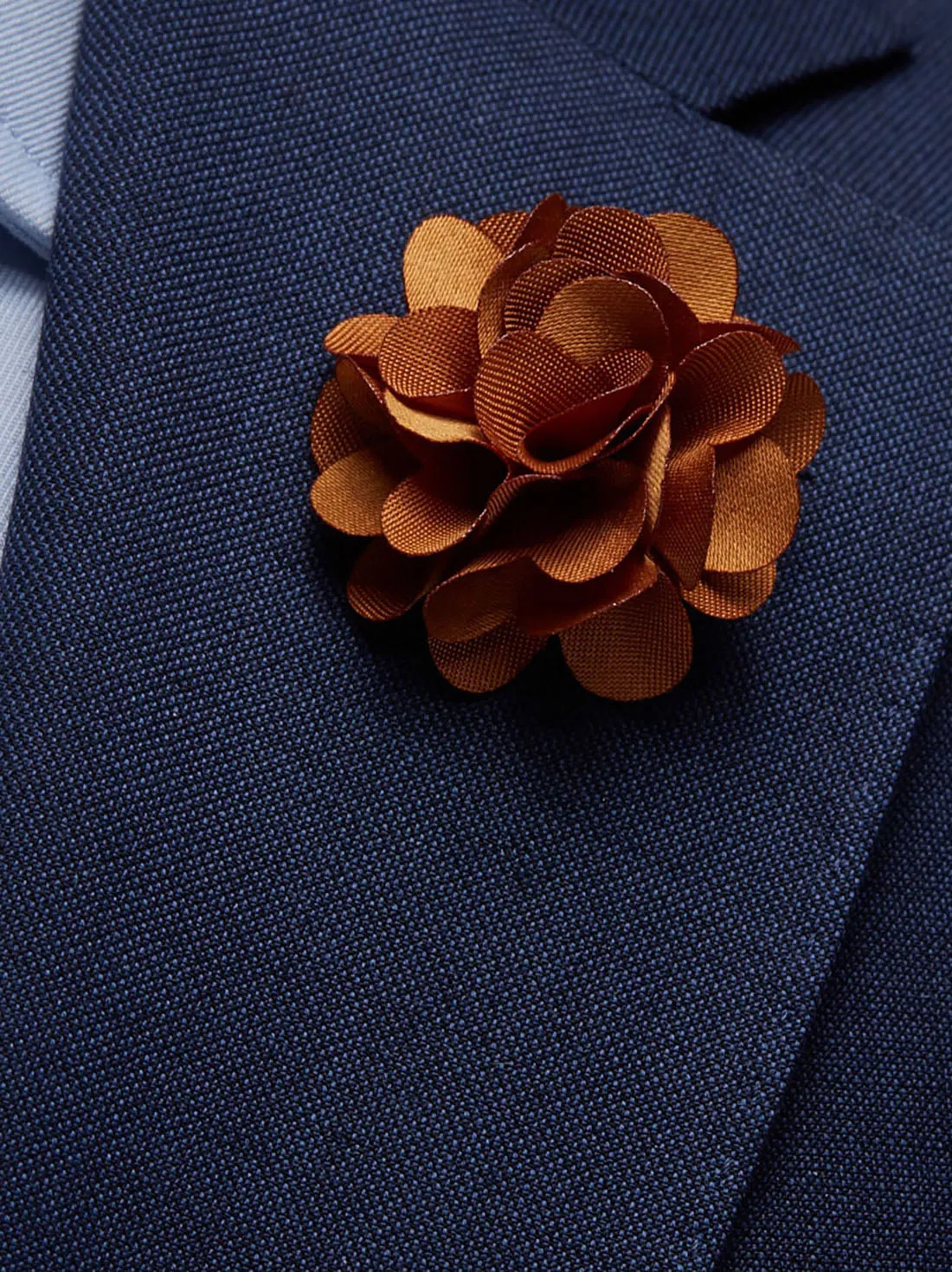 Dark Orange Flower Lapel Pin