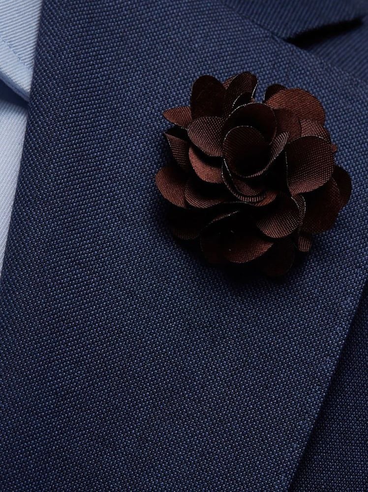 Brown Flower Lapel Pin