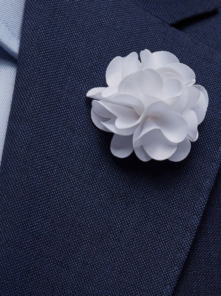 White Flower Lapel Pin