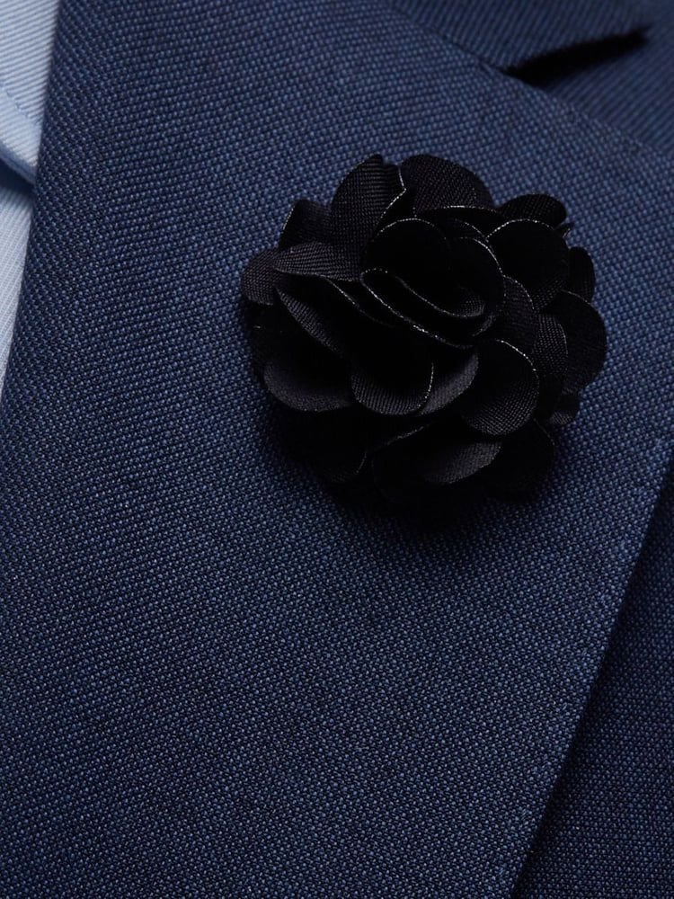 Black Flower Lapel Pin