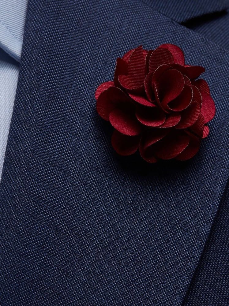Burgundy Flower Lapel Pin