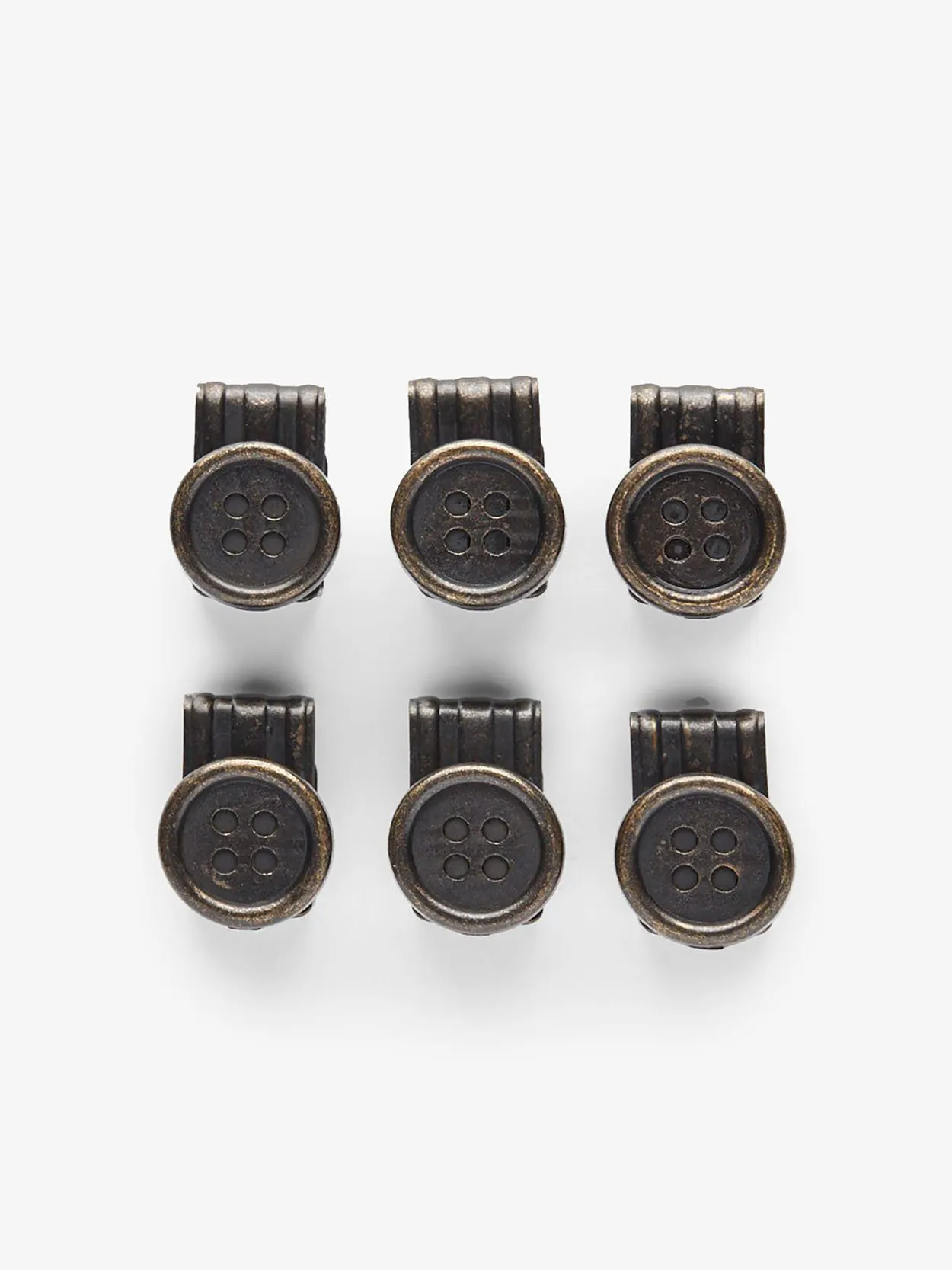 No Sew Moveable Button End Brace Clips (Set of 6) by Trafalgar Men's  Accessories