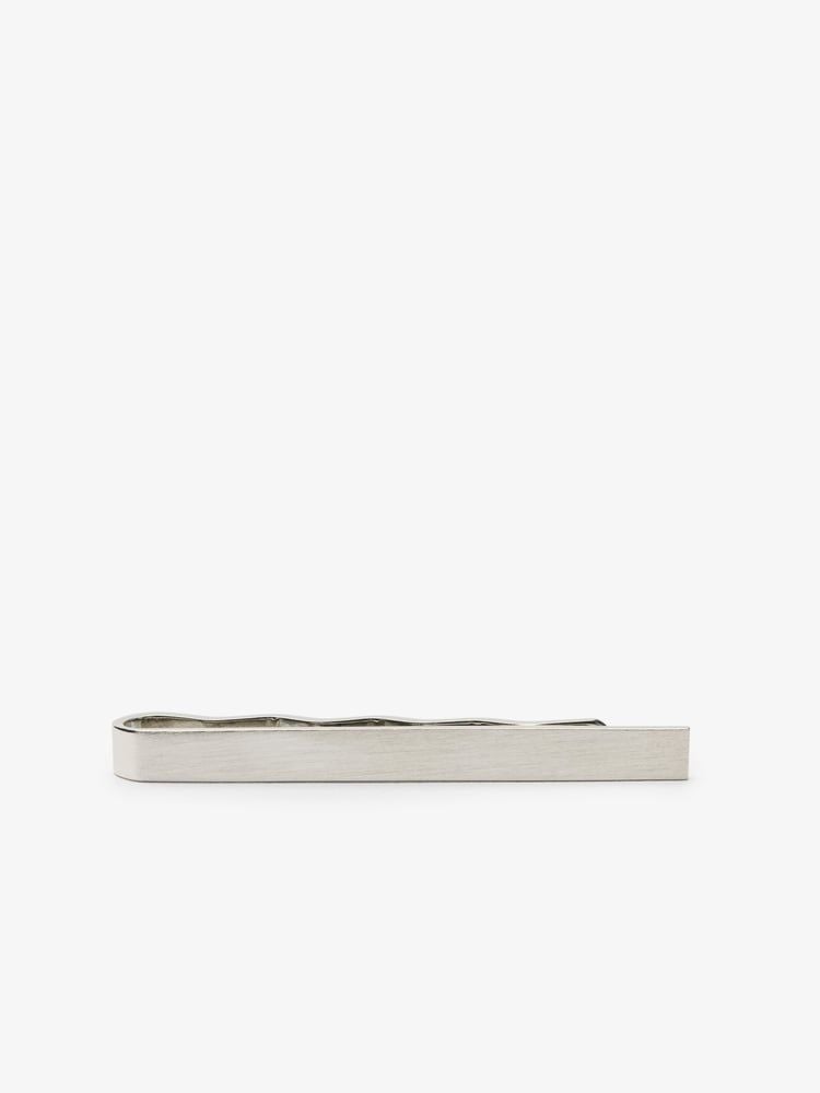 Brushed Silver Tie Clip