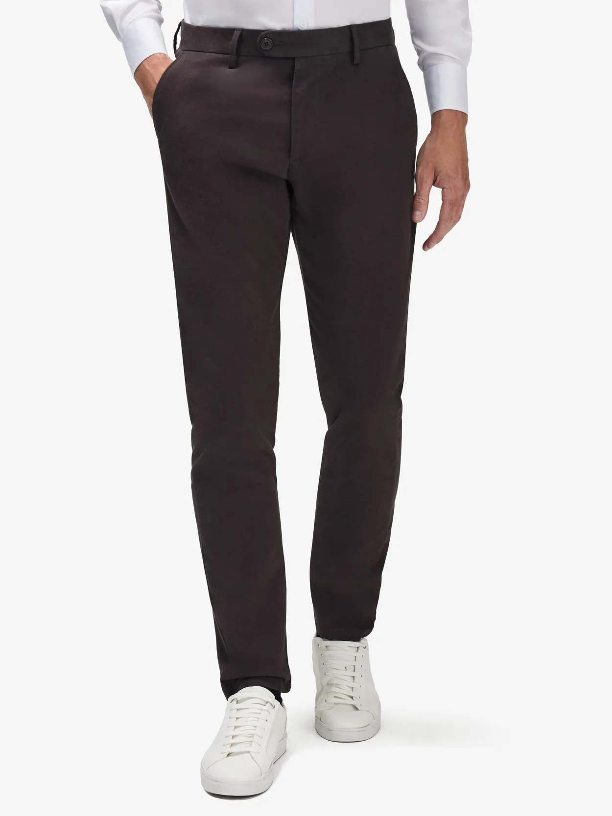 Dunkelbraune Slim Fit Chino